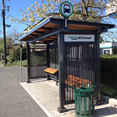 New bus shelter and litter bin