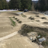 Example bike skills course showing dirt jumps