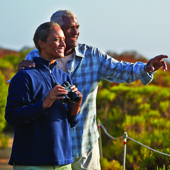 Two people outdoors enjoying nature