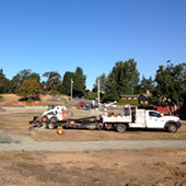 Parks construction team renovating Tolmie Park