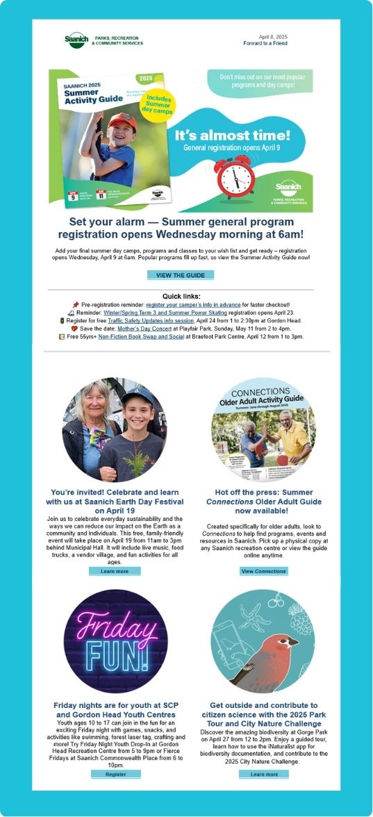 Newsletter - Parks, Recreation and Community Services | District of Saanich
